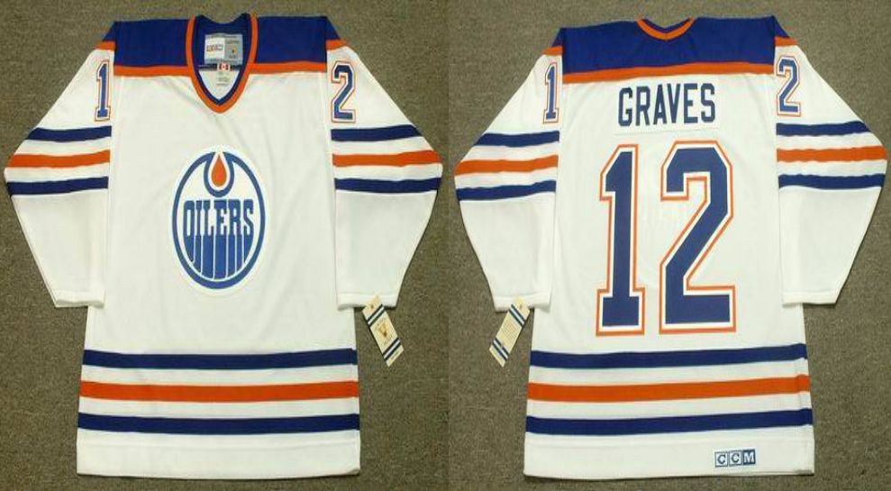2019 Men Edmonton Oilers #12 Graves White CCM NHL jerseys->edmonton oilers->NHL Jersey